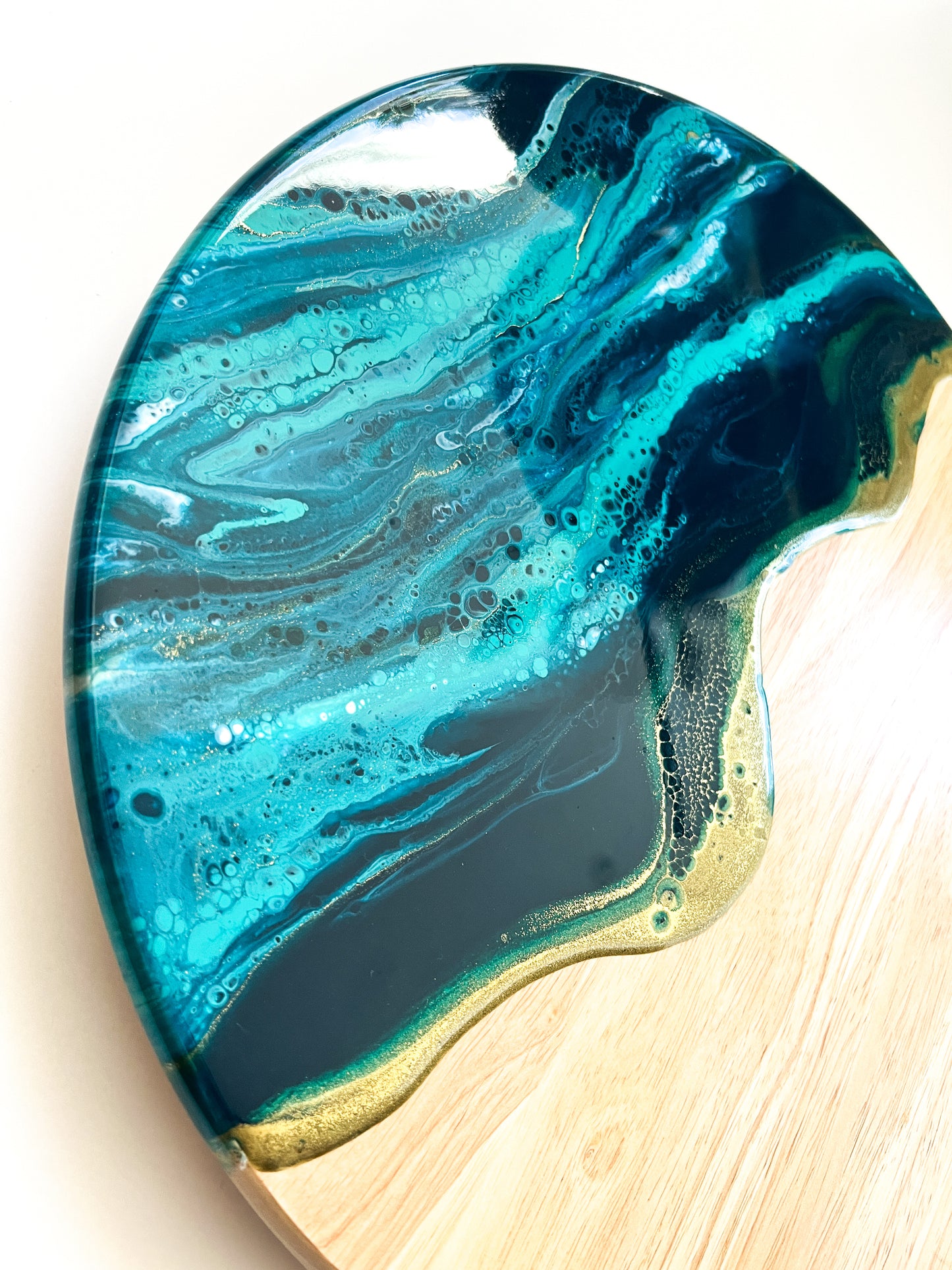 Geode Inspired Lazy Susan- Ocean Teal